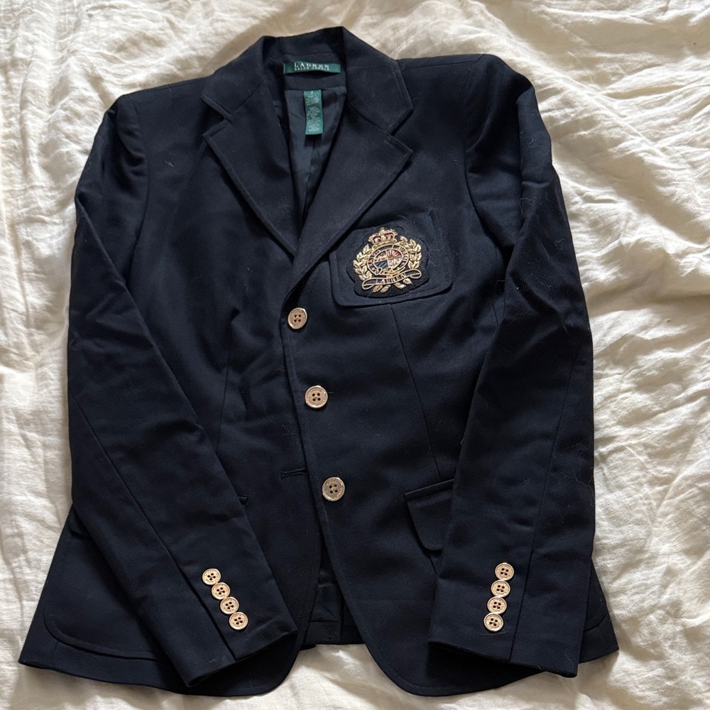 Black Ralph Lauren Blazer with Embroidered Crest